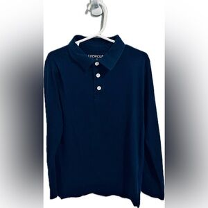 Crewcuts boys navy blue long sleeved polo shirt Size 6-7
